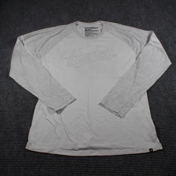 Hurley x Buckle Premium Fit Raglan Long Sleeve Tee Men’s XL White/Gray - Picture 3 of 7
